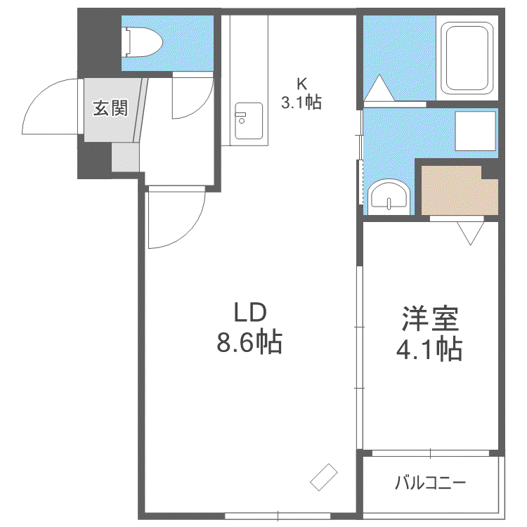 COSMOS(1LDK/3階)の間取り写真