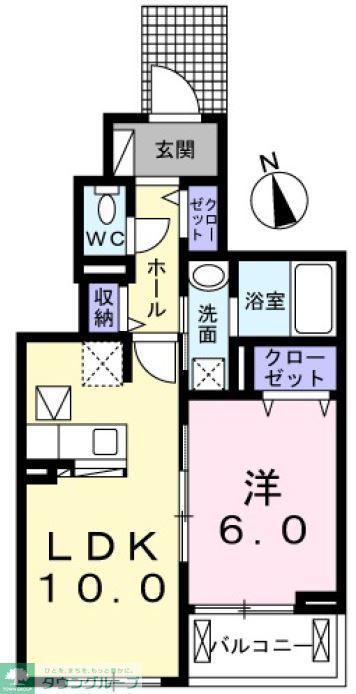 ソフィア グレイス(1LDK/1階)の間取り写真