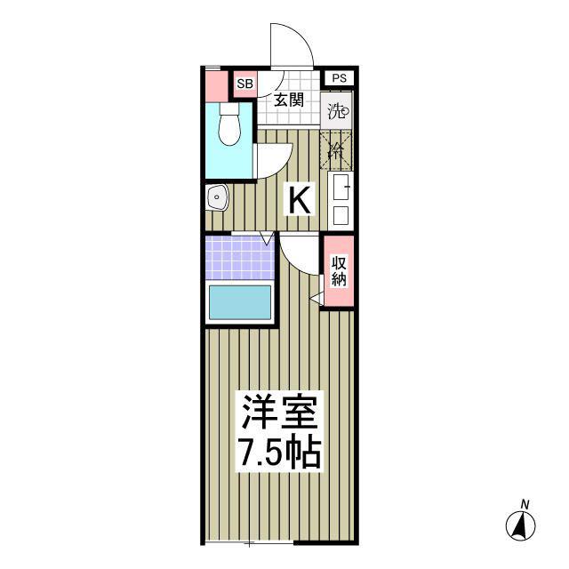 OWL 東川口(1K/2階)の間取り写真
