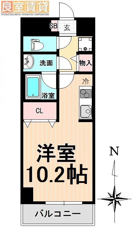 ノヴェル新栄(ワンルーム/9階)の間取り写真