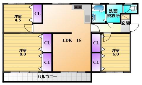 NA-SA曳馬(3LDK/2階)の間取り写真