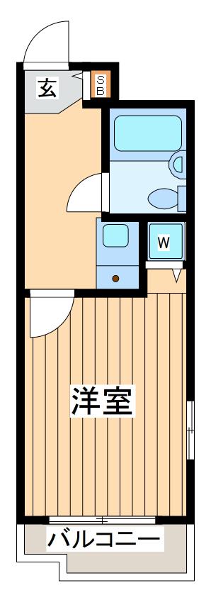 ライオンズマンション調布国領(1K/2階)の間取り写真