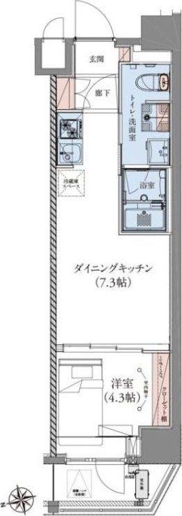CREATIF蔵前(1DK/2階)の間取り写真