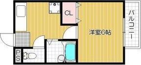 プレミアメゾン東みのお(1K/1階)の間取り写真