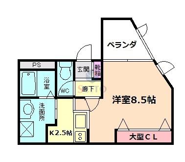 アネックス十三(ワンルーム/3階)の間取り写真