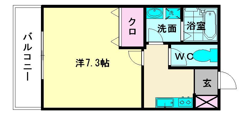 Aレガード清水(1K/1階)の間取り写真