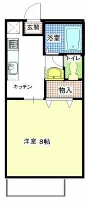 サンヒルズ常盤B102号(1K/1階)の間取り写真