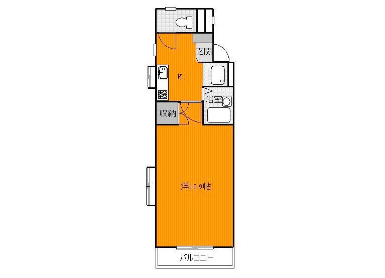 第3福元コーポ(1K/2階)の間取り写真