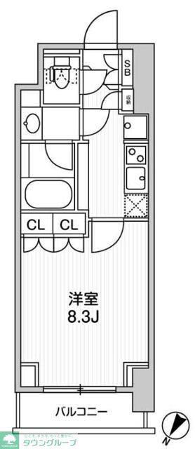TOPAZ町田(1K/13階)の間取り写真