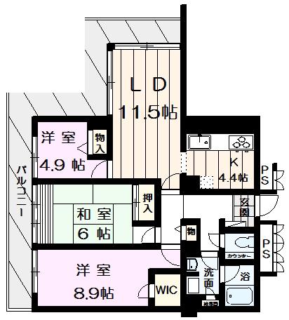 アルザタワーズ ブルータワー(3LDK/28階)の間取り写真