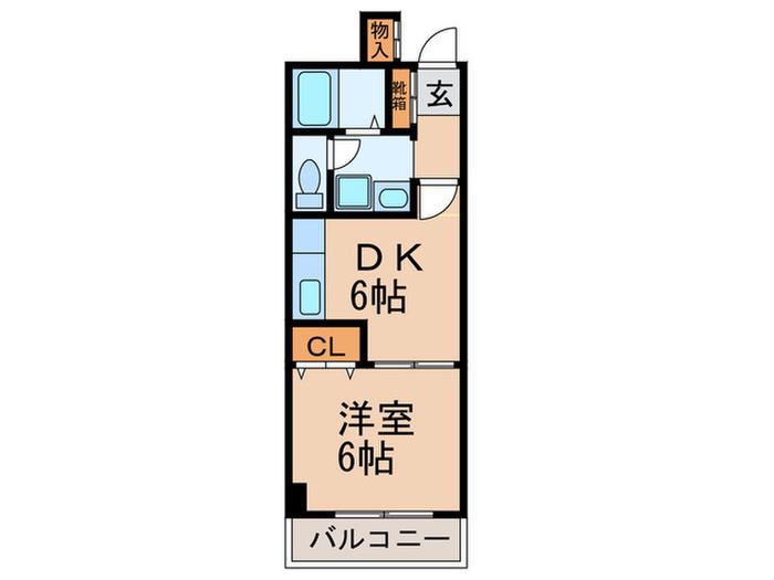 アメニティライフ新光(1DK/1階)の間取り写真