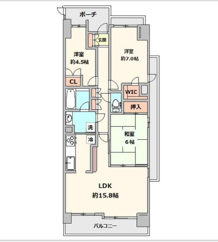 ベルク目黒(3LDK/2階)の間取り写真