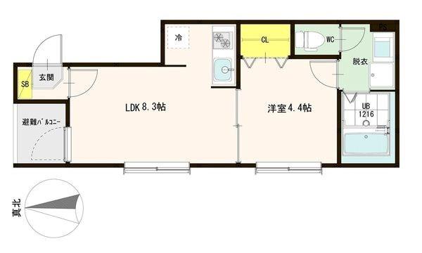 MAHALO(1LDK/2階)の間取り写真