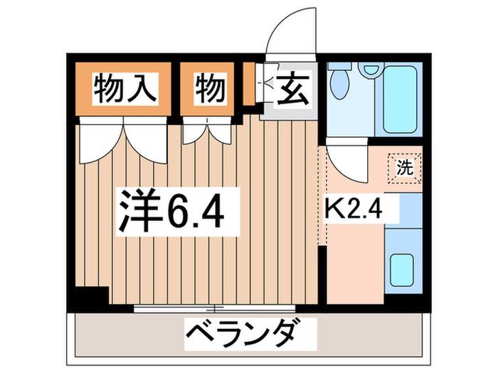 まめやビル(1K/2階)の間取り写真