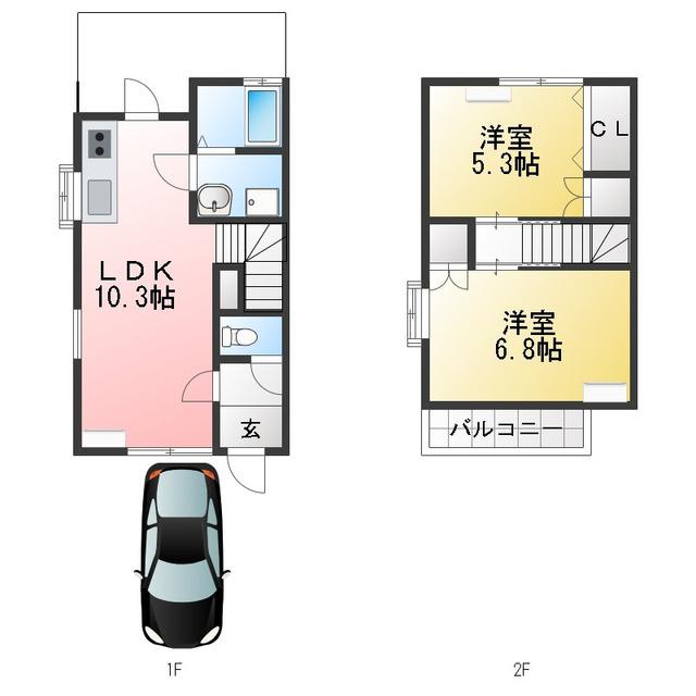 メゾン竹鼻(2LDK/1階)の間取り写真