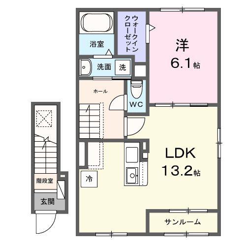 ウエストヒルズパーク 2(1LDK/2階)の間取り写真