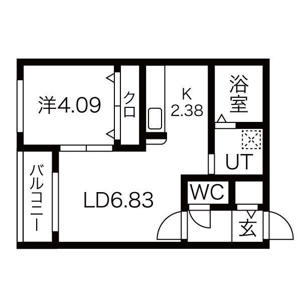 タルト南郷(1LDK/4階)の間取り写真