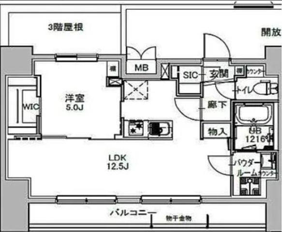 S-RESIDENCE八丁堀UNA(1LDK/10階)の間取り写真
