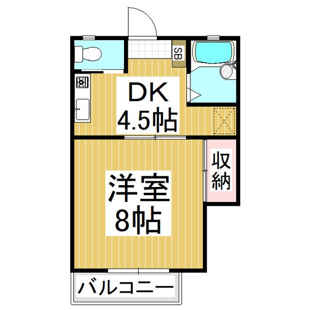 グリーンハイツYM(1DK/1階)の間取り写真