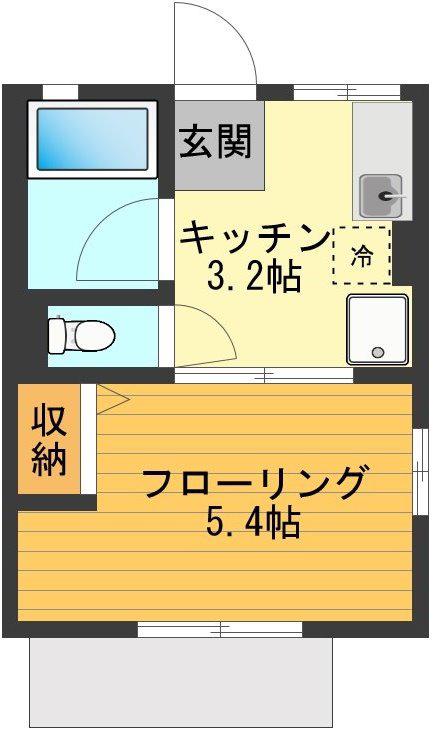 シティハイムホシノ(1K/1階)の間取り写真