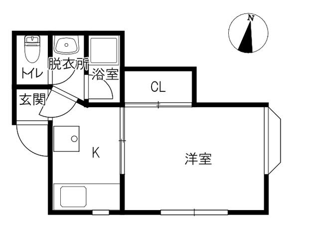 ヴェーユ材木町(1K/1階)の間取り写真