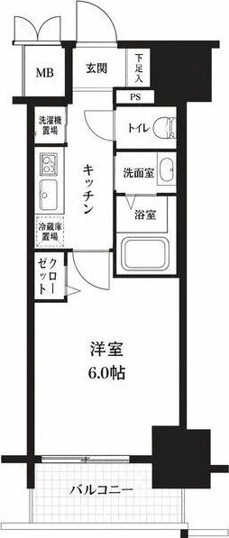 プレサンスNAGOYAシティオ(1K/2階)の間取り写真