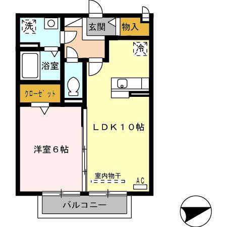 SUMIYASU SO(1LDK/2階)の間取り写真