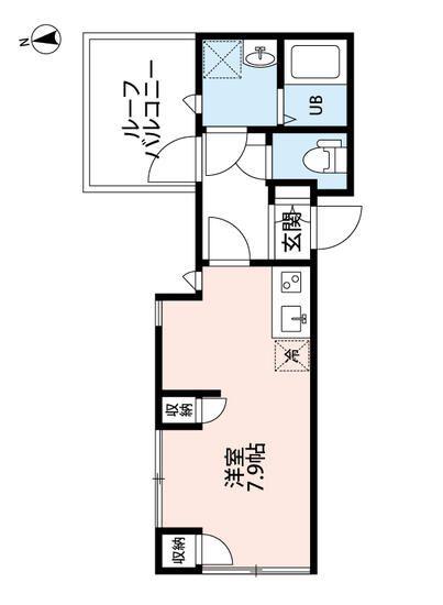 ルームズ新大久保(1K/3階)の間取り写真