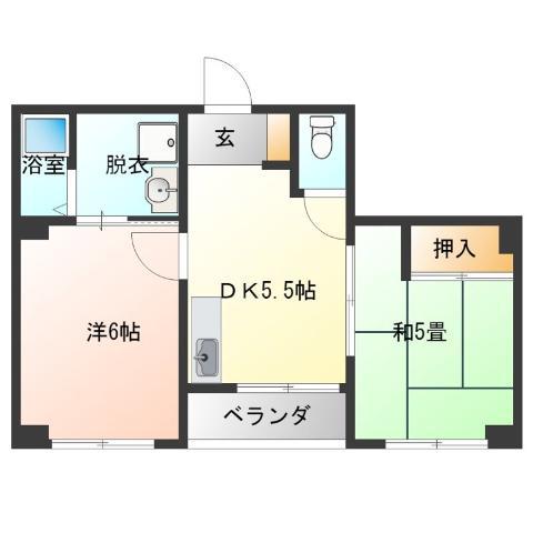 ワールドプラザビル(2DK/3階)の間取り写真