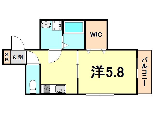 ロータスコート3(1K/1階)の間取り写真