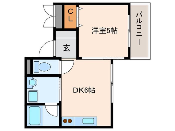 リライアンス明石六番館(1DK/4階)の間取り写真
