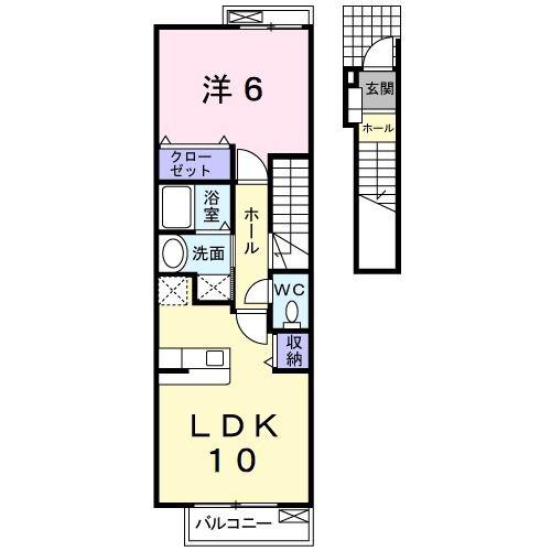 エスプワール(1LDK/2階)の間取り写真