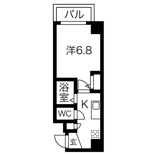 クレストステージ名駅(1K/5階)の間取り写真