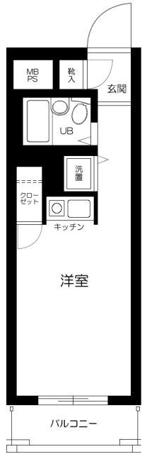 リバティヒルズ中野江原(ワンルーム/4階)の間取り写真