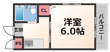 ロータリーマンション稲田(1K/3階)の間取り写真