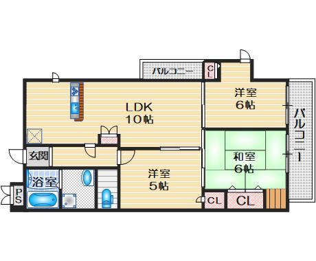 アンハウス(3LDK/3階)の間取り写真