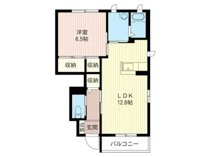 ヴィラ・グラシュー(1LDK/1階)の間取り写真