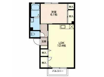 プライムステージ A203(1LDK/2階)の間取り写真