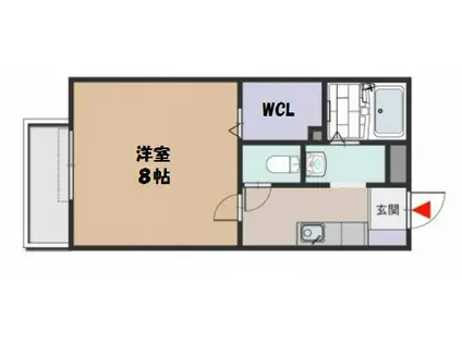 フォーリオ(1K/1階)の間取り写真