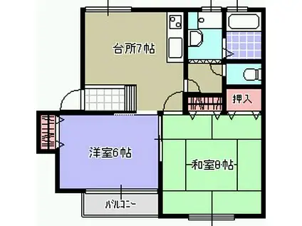 シップI(2K/2階)の間取り写真