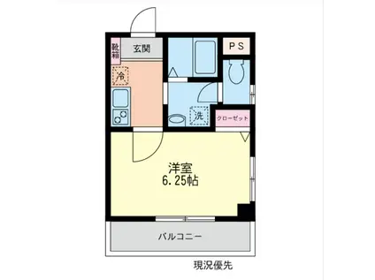カーサアルボリーズCHIGASAKI(1K/3階)の間取り写真