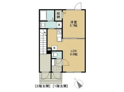 CALM八軒(1LDK/1階)の間取り写真