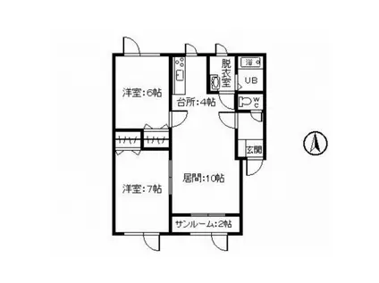 サクセス161(2LDK/2階)の間取り写真