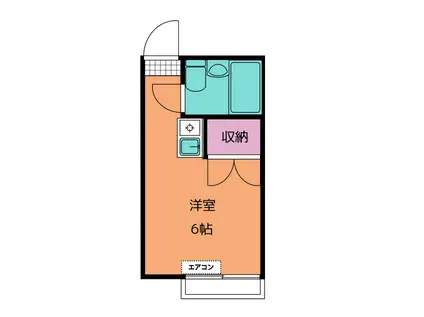 美しの森ハウスB(ワンルーム/2階)の間取り写真