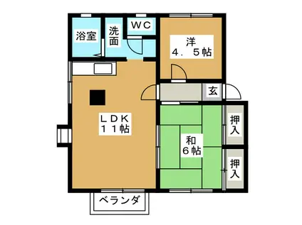 シティハイムくみーりあ(2LDK/2階)の間取り写真