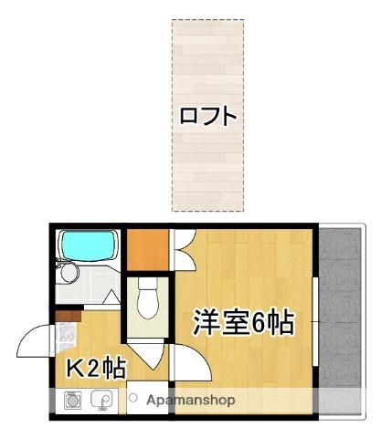 パレス国母(1K/2階)の間取り写真