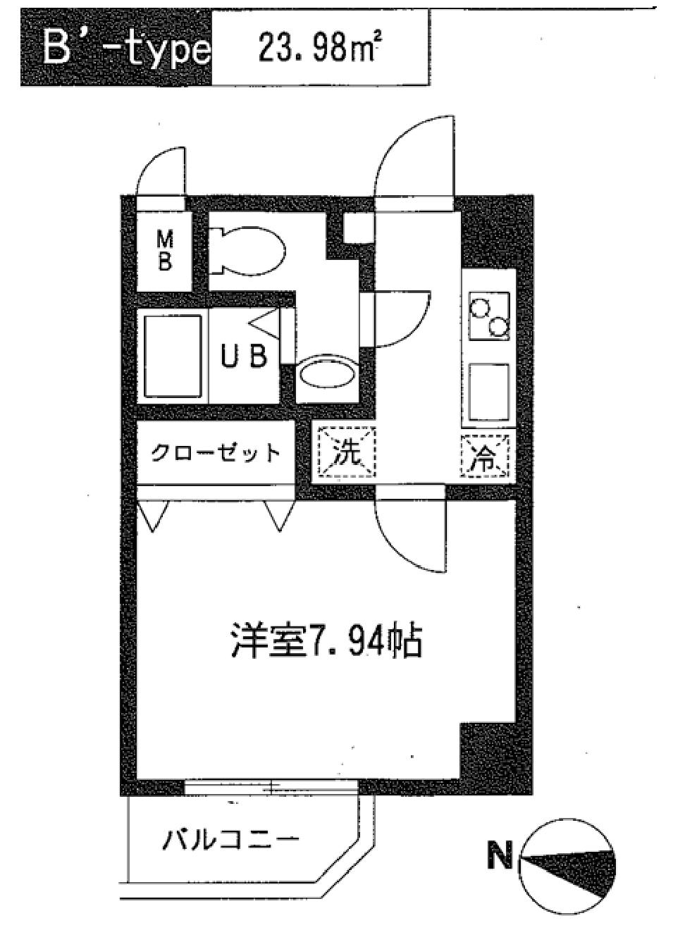 ロジュマンK(1K/5階)の間取り写真