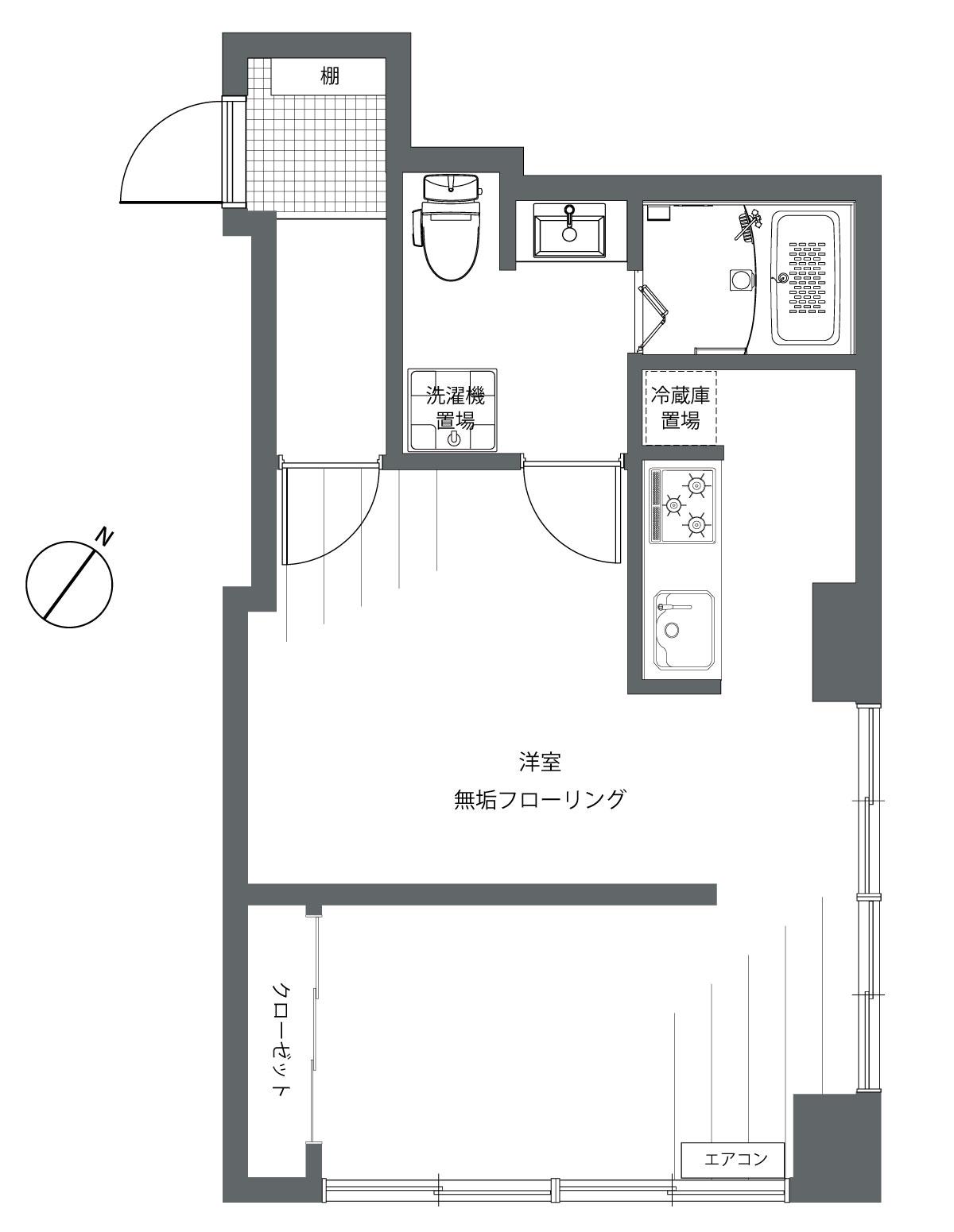第一新井ビル(1DK/2階)の間取り写真