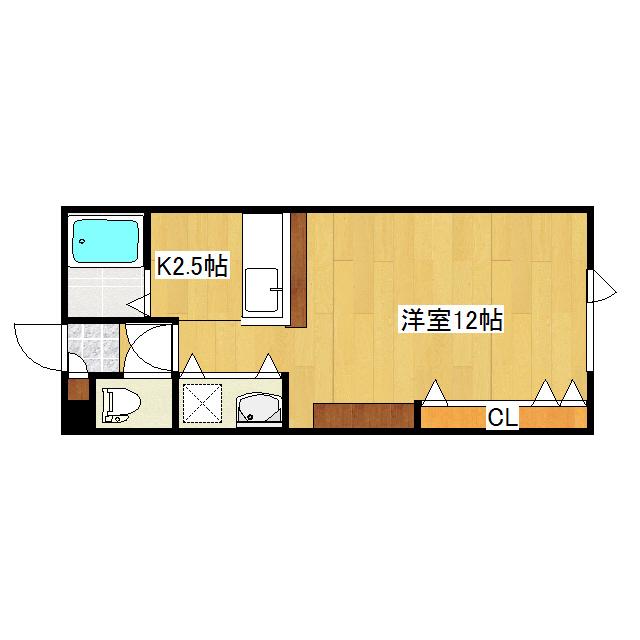 パセオ常盤A(1K/1階)の間取り写真