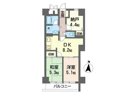 ライオンズマンション鶴巻(2SDK/4階)の間取り写真